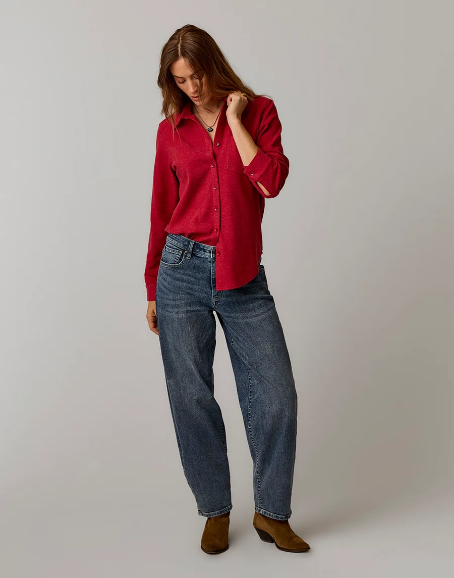 Carve Designs W Fairbanks Supersoft Shirt DEEP ROUGE HEATHER