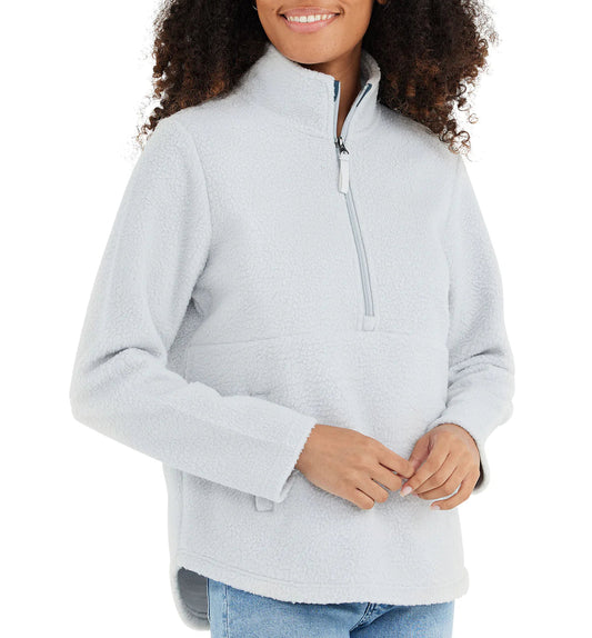 Free Fly W Bamboo Sherpa Fleece 1/2 Zip LIGHT GREY