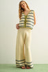 Miou Muse W Striped Knit Vest GREEN / NAVY
