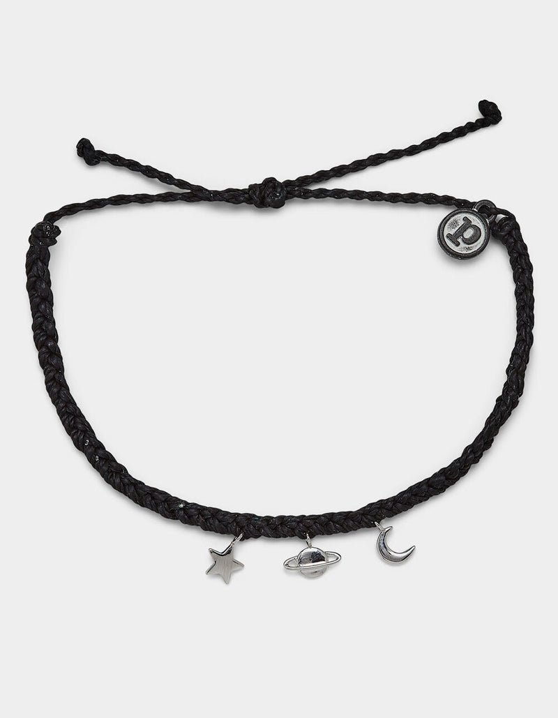 Pura Vida Cosmic Silver Charms Bracelet BLACK