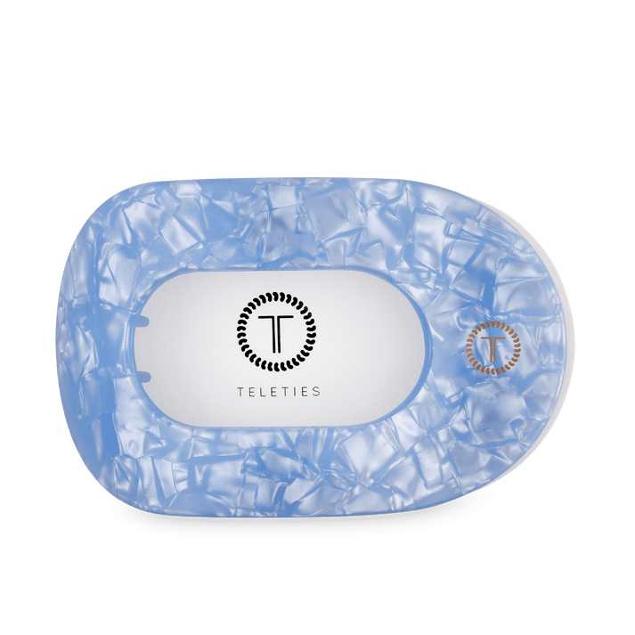 Teleties Large Flat Round Clip BLUE LAGOON