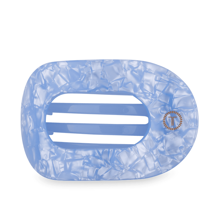 Teleties Large Flat Round Clip BLUE LAGOON