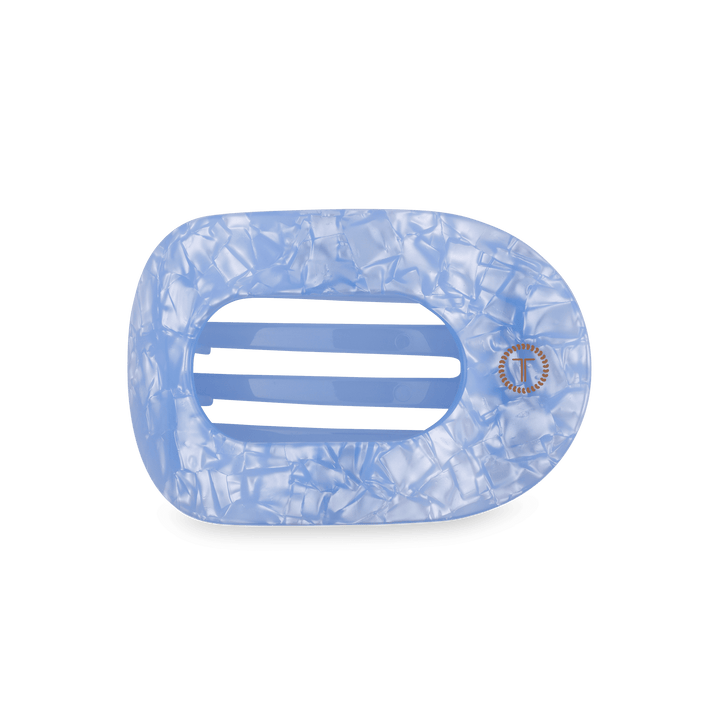 Teleties Medium Flat Round Hair Clip BLUE LAGOON