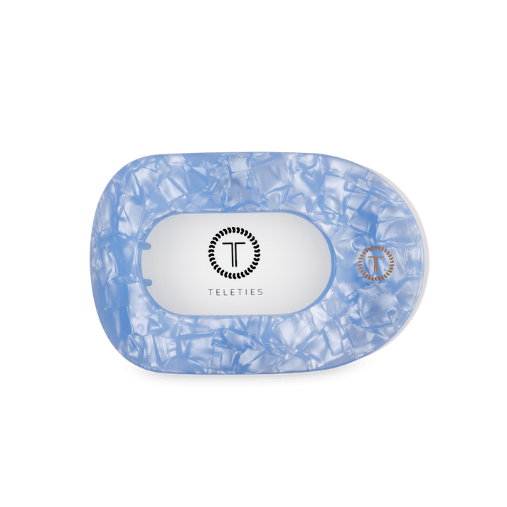 Teleties Medium Flat Round Hair Clip BLUE LAGOON