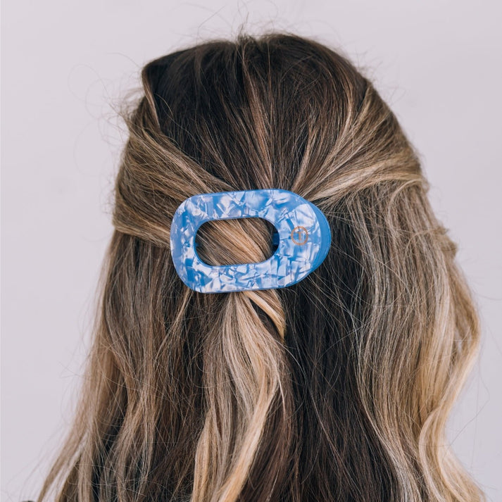 Teleties Small Flat Round Clip BLUE LAGOON