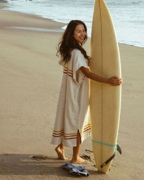 Sand Cloud Poncho  Border Classic Stripe NATURAL