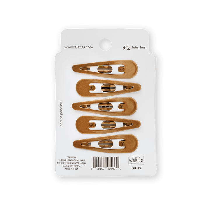 Teleties Snap Clip 6-Pack BRONZE