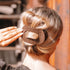 Teleties Large Flat Round Hair Clip BROWN CROCODILE
