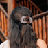 Teleties Medium Flat Round Hair Clip BROWN CROCODILE
