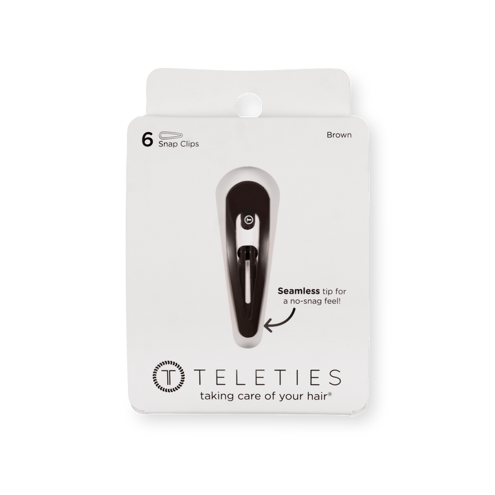 Teleties Snap Clip 6-Pack BROWN