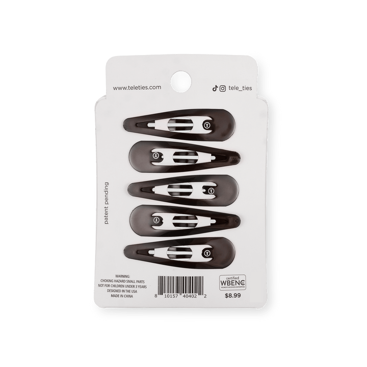 Teleties Snap Clip 6-Pack BROWN