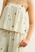 Miou Muse W Embroidered Gauze Crop Top BEIGE