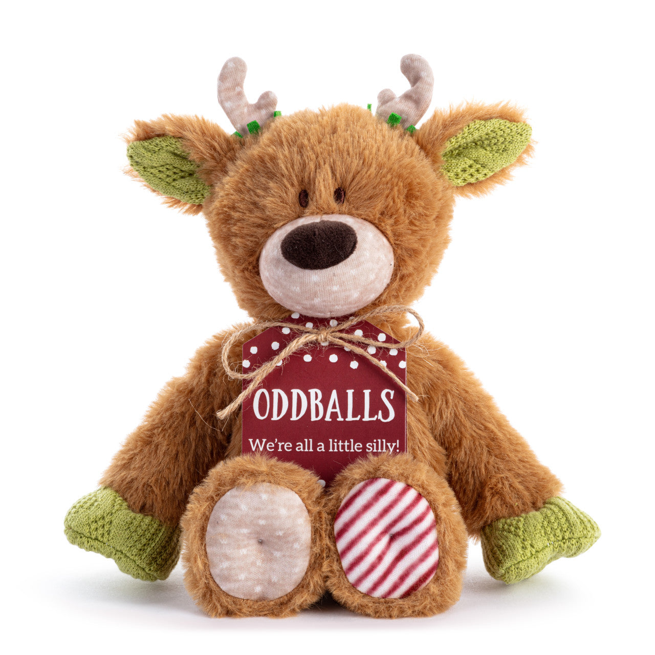 Demdaco Holiday Oddball Mini Reindeer Plush