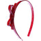 Lilies & Roses Thin Bow Headband GLITTER RED