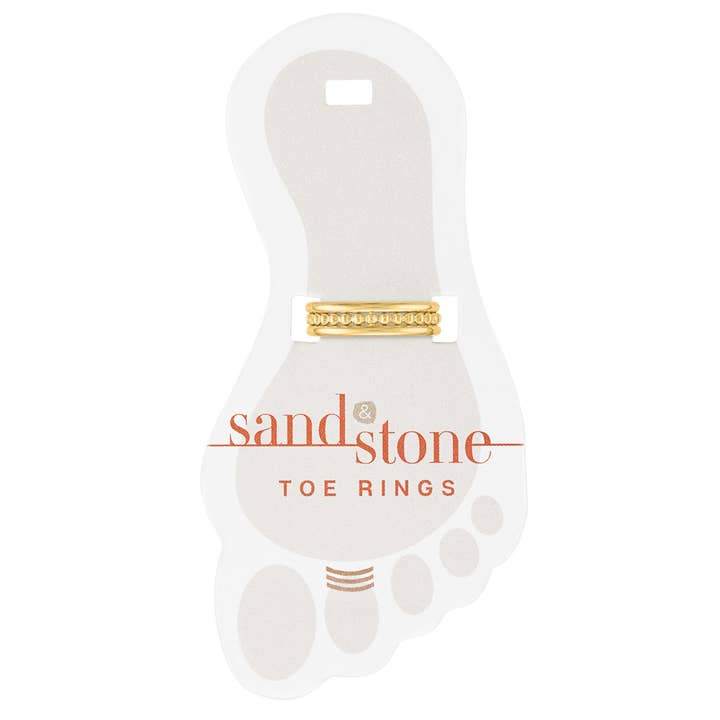 Sand & Stone Toe Ring GOLD TRIPLE LAYER