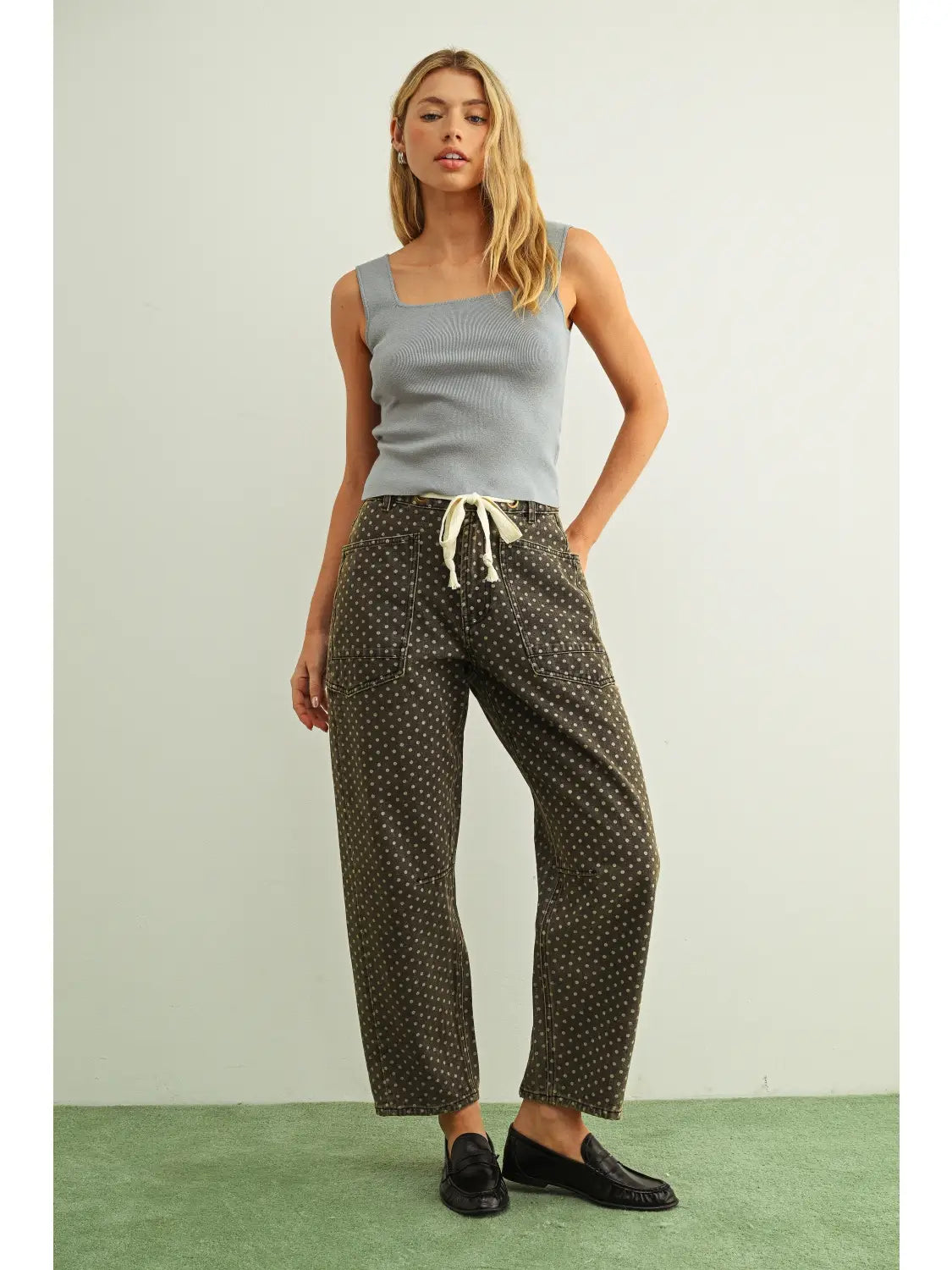 Miou Muse W Ribbed Knit Tank Top CLOUD BLUE