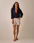 Carve Designs W Hellie Linen Short KENTUCKY STRIPE