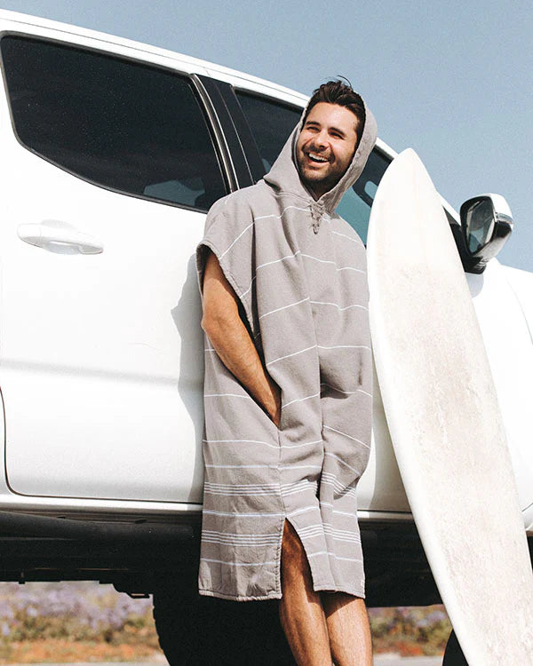 Sand Cloud M Border Classic Stripe Poncho GREY