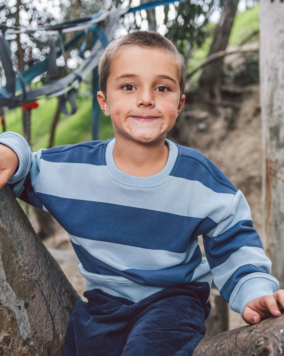 Feather 4 Arrow Boys Ryder Rugby Sweatshirt CROWN BLUE FRENCH TERRY