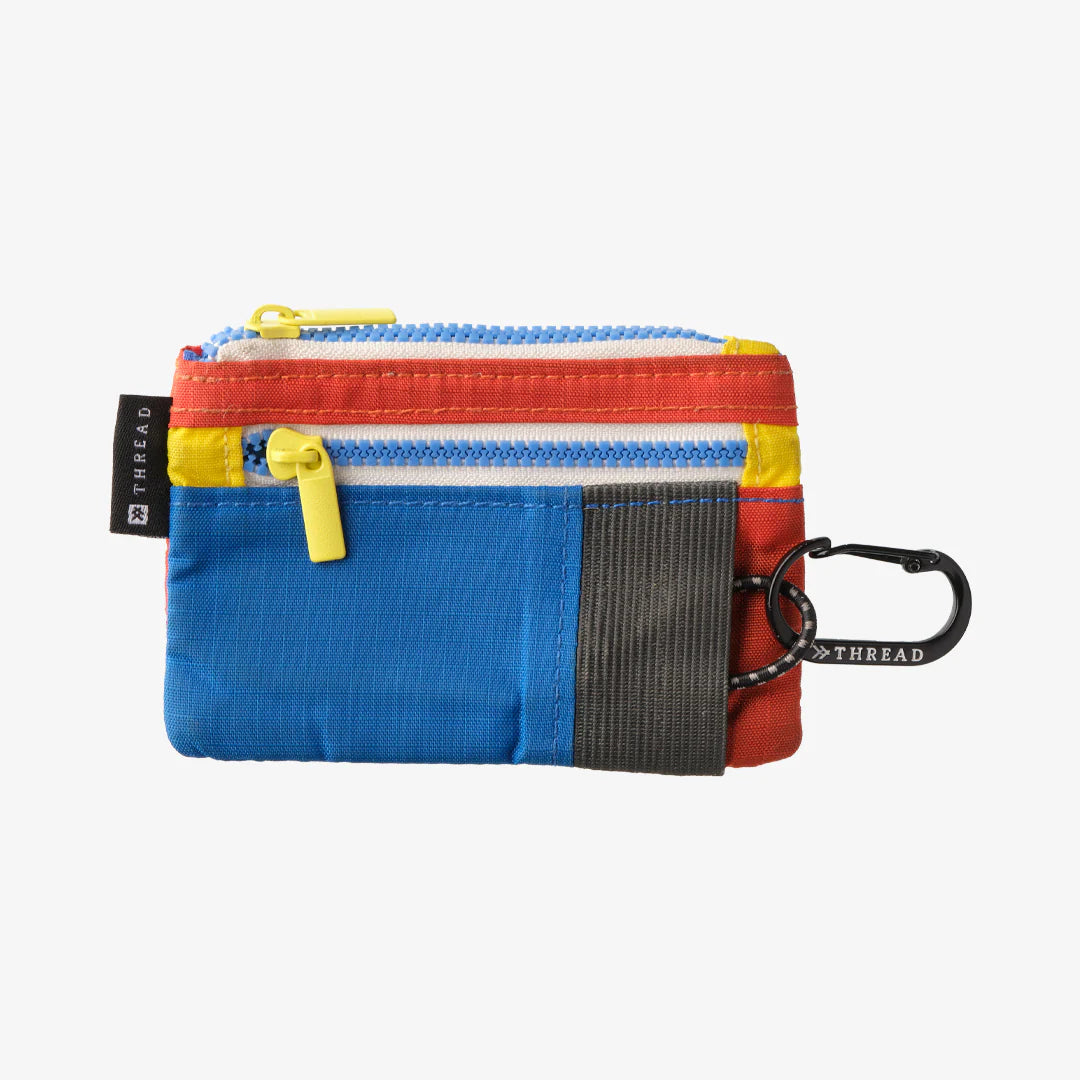 Thread Color Block Pouch Wallet RED