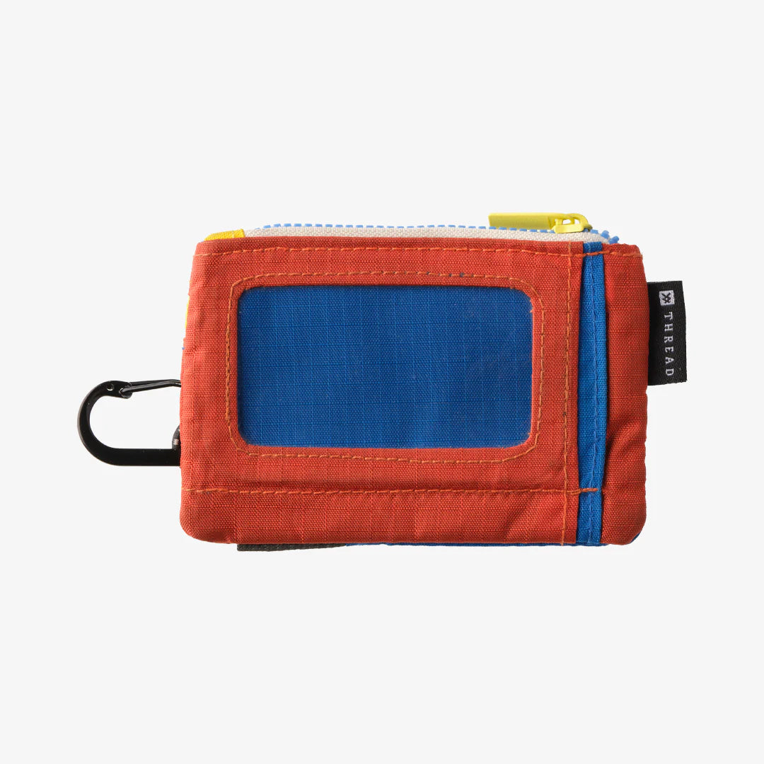 Thread Color Block Pouch Wallet RED