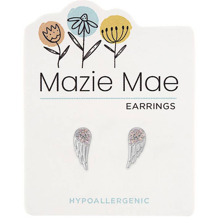 Mazie Mae Angel Wing Studs SILVER