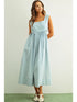 Miou Muse W U-Neck Chambray Dress LIGHT BLUE