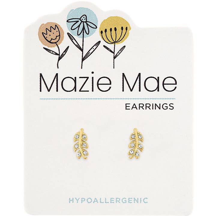 Mazie Mae CZ Branch Studs GOLD