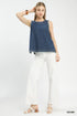 Umgee W Denim Sleeveless Button Back Top DENIM