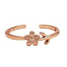 Pura Vida Single Daisy Toe Ring ROSE GOLD