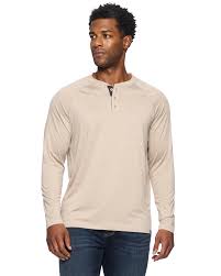 Flag & Anthem M LS Hanover Performance Henley OATMEAL HEATHER