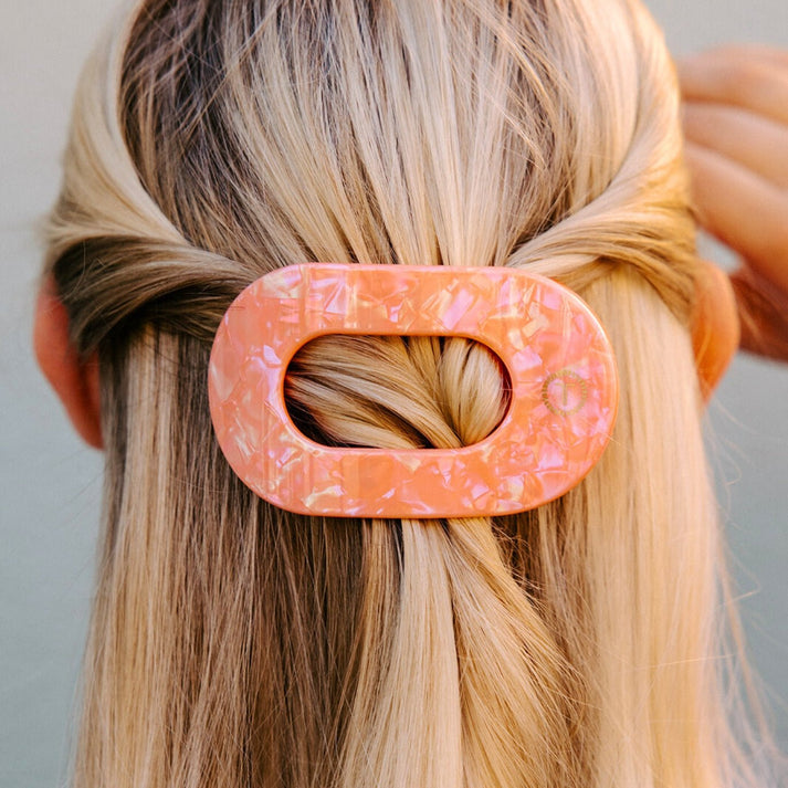 Teleties Medium Flat Round Hair Clip DREAMSICLE