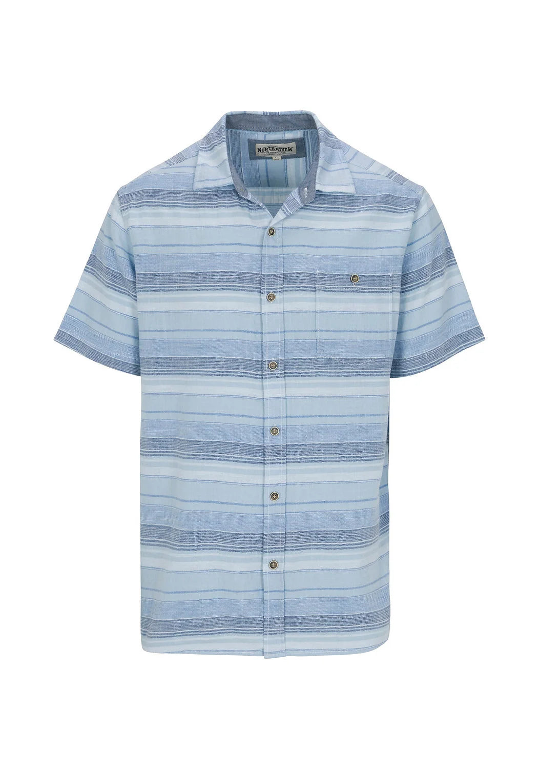 North River M SS Crosshatch Shirt CRYSTAL BLUE
