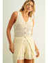Miou Muse W Crochet Long Cardigan BEIGE