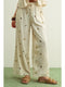 Miou Muse W Embroidered Gauze Wide Leg Pant BEIGE