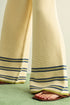 Miou Muse W Border Stripe Knit Pants GREEN / NAVY
