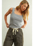 Miou Muse W Ribbed Knit Tank Top CLOUD BLUE