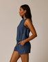 Carve Designs W Lou Linen Tank CAPTAIN CHAMBRAY