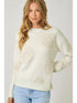 Mystree W Floral Flocked Sweater IVORY/OAT