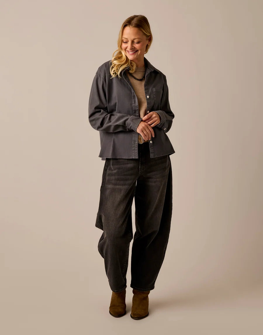 Carve Designs W Claire Twill Shirt WASHED BLACK