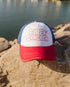 Feather 4 Arrow Firecracker Trucker RED / WHITE