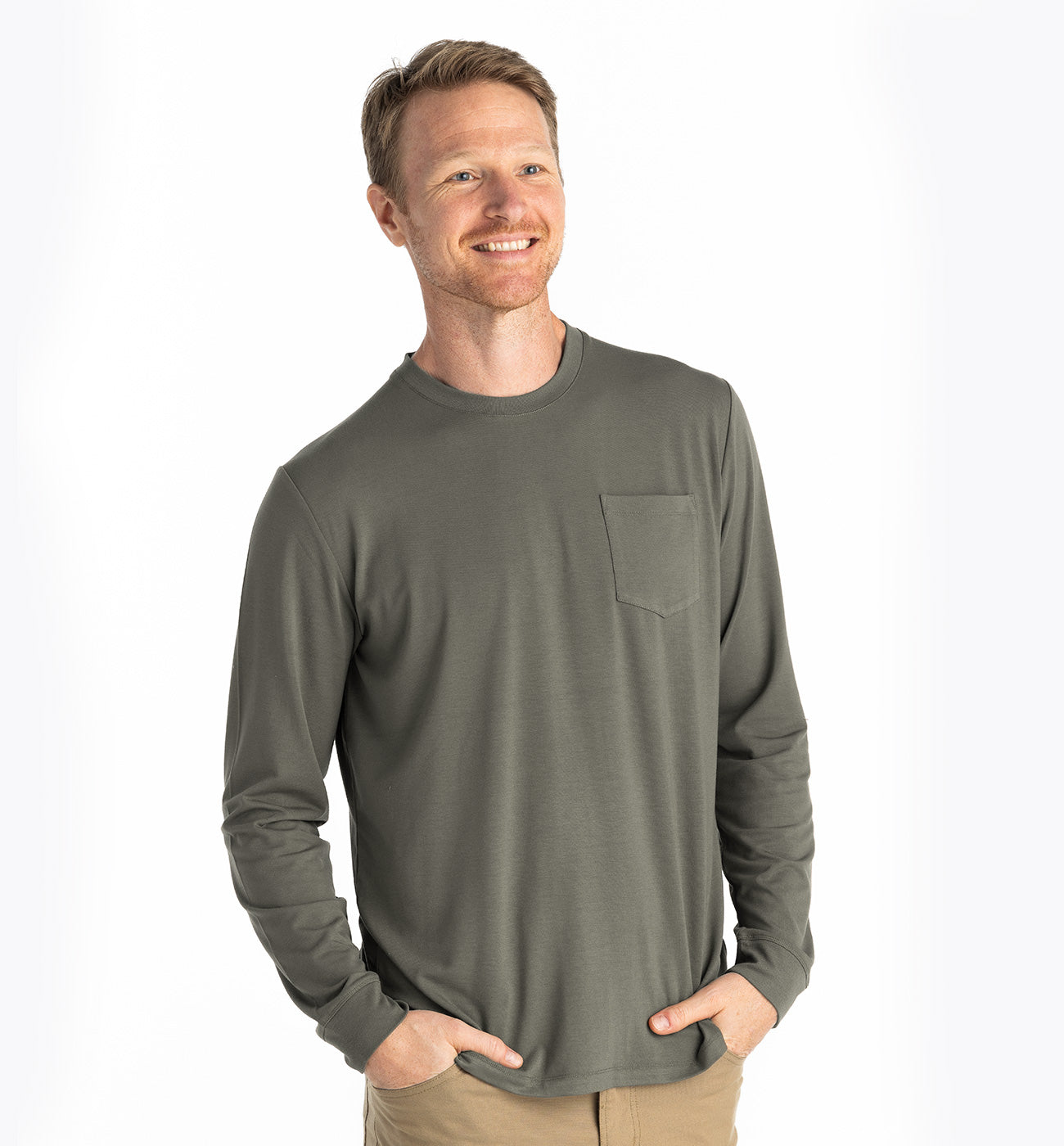 Free Fly M LS Bamboo Flex Pocket Tee FATIGUE