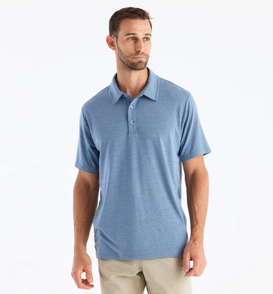 Free Fly M Bamboo Flex Polo HEATHER DEEPWATER