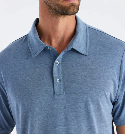 Free Fly M Bamboo Flex Polo HEATHER DEEPWATER