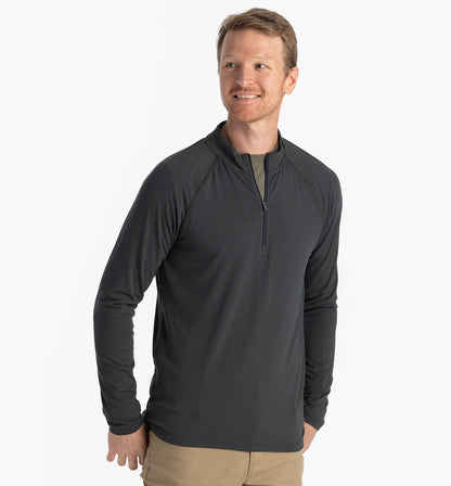 Free Fly M Bamboo Flex 1/4 Zip BLACK SAND