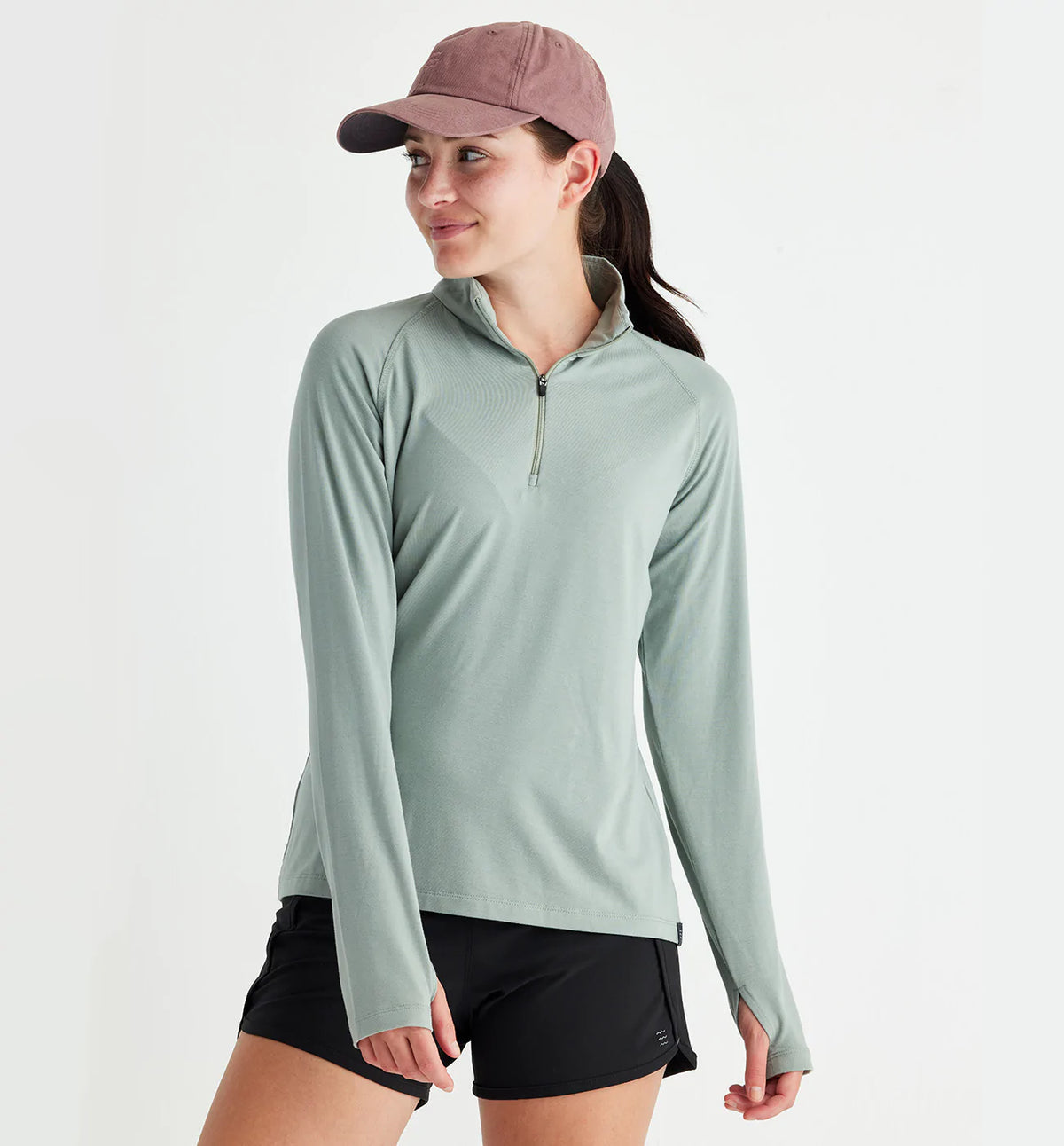 Free Fly W Bamboo Flex 1/4 Zip DARK SAGE