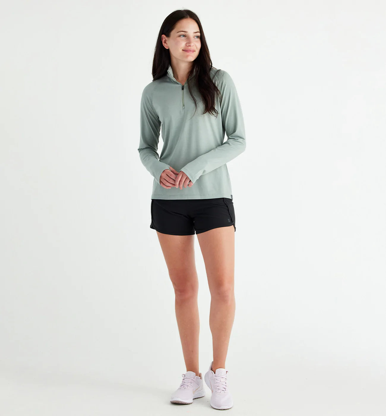 Free Fly W Bamboo Flex 1/4 Zip DARK SAGE