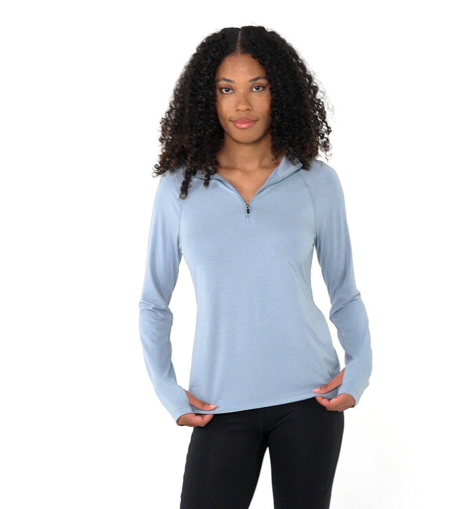 Free Fly W Bamboo Flex 1/4 Zip CAYS BLUE