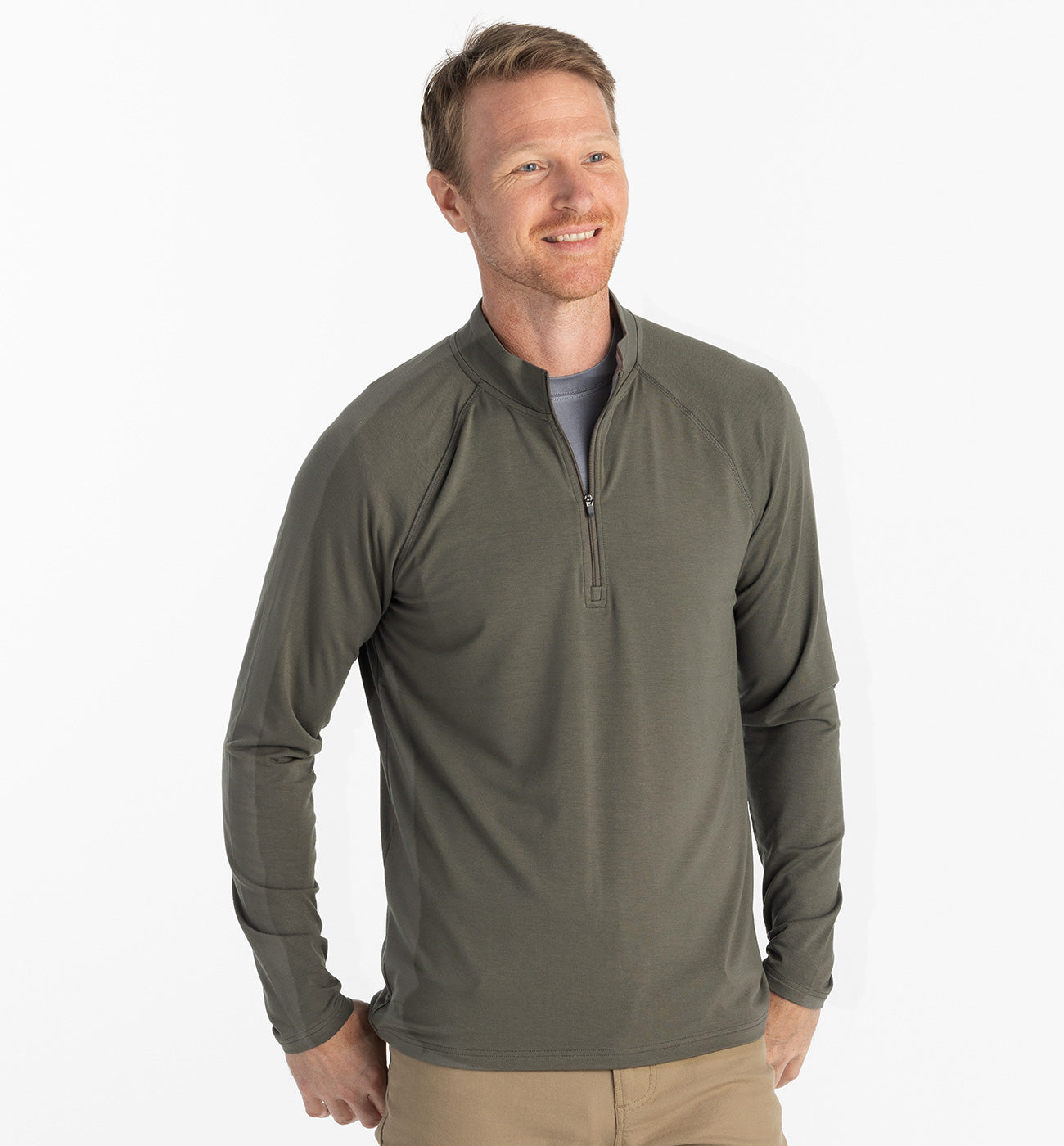 Free Fly M Bamboo Flex 1/4 Zip FATIGUE