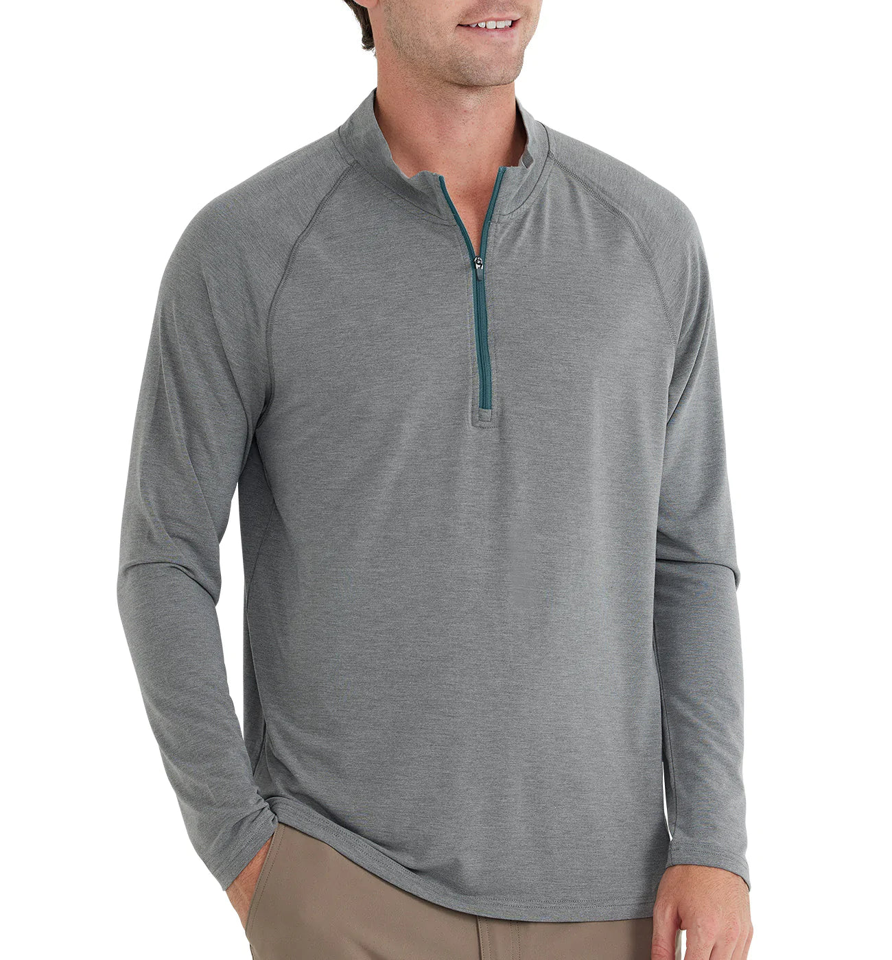 Free Fly M Bamboo Flex 1/4 Zip HEATHER GRAPHITE